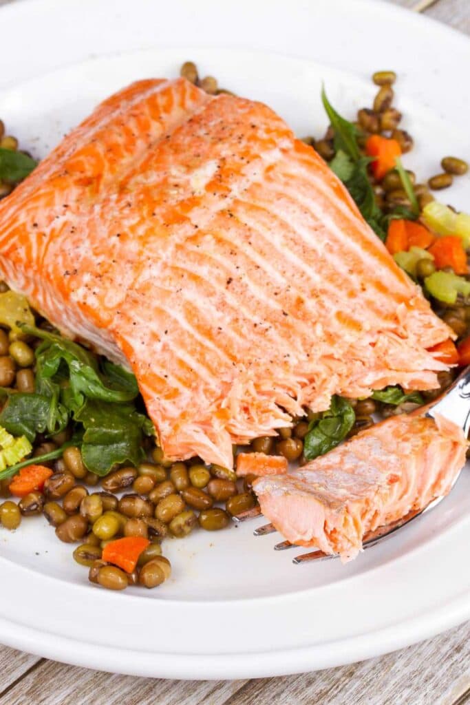 Jamie Oliver Salmon and Lentils